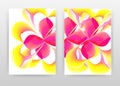 Red yellow flower petal concept abstract design of annual report, brochure, flyer, poster. Pink yellow concept on white background Royalty Free Stock Photo