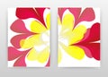 Red yellow flower petals abstract design of annual report, brochure, flyer, poster. Red yellow concept on white background vector Royalty Free Stock Photo