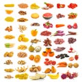 Red yellow food collection isolated on white Royalty Free Stock Photo