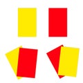 Red and yellow football soccer cards