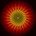 Red yellow fractal swirl elements