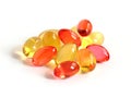 Red and yellow gel capsules