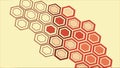 Red and Yellow Geometric Hexagon Pattern Background, vector design Generative AI Royalty Free Stock Photo