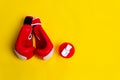 Red yellow gloves sheker boxer pace blue isolated cast, from health lifestyle from sport from athletic white