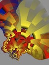 Red yellow golden playful shapes, geometries, fractal shapes, lights abstract shapes, fractal design, texture Royalty Free Stock Photo