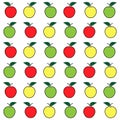 Red yellow green apple pattern on white background Royalty Free Stock Photo