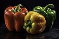 red, yellow and green bell peppers