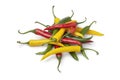 Red, yellow and green chili peppers Royalty Free Stock Photo