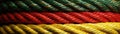 Red Yellow Green Close Up Very Detailed Pattern Of Ropes Panoramic Banner. Generative AI Royalty Free Stock Photo