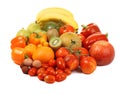 Red, yellow and green fruits and vegetables Royalty Free Stock Photo