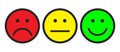 Red, yellow and green smileys