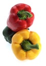 Red Yellow and Green Sweet Pepper, capsicum annuum, Against White Background Royalty Free Stock Photo