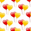 Red & Yellow Heart Balloons Seamless