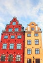 Red and Yellow iconic buildings on Stortorget