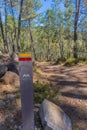 Red and Yellow marks for trail direction, in Mondim de Basto