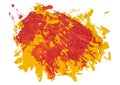 Red and yellow messy spotted oil texture paint brush stroke Royalty Free Stock Photo