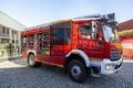 Modern fire fighter truck equipped with the latest tools for rescue operations