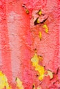 Red and yellow peeling paint