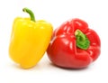 Red and yellow pepper vegetables isolated