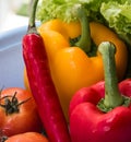 Red Yellow Peppers Indicates Bellpepper Bell And Bell-Pepper Royalty Free Stock Photo