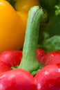 Red Yellow Peppers Shows Bellpepper Vegetarian And Healthy Royalty Free Stock Photo