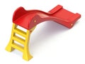 Red yellow plastic children slide 3D