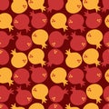 Red and yellow pomegranates seamless pattern Royalty Free Stock Photo