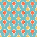 Red yellow popsicles citrus slice ice lolly seamless pattern green cute background