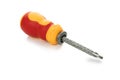Red and yellow screwdriver isolated on background Royalty Free Stock Photo