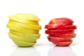 Red and Yellow Sliced Apple Royalty Free Stock Photo