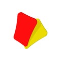Red and yellow soccer card cartoon icon