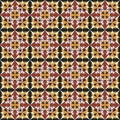 Red-yellow spanish tiles pattern Royalty Free Stock Photo