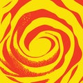 Red-yellow spiral, abstract rose flower, vector illustration.