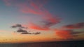 red and yellow sunset view gorgeous panorama scenic with cloud sky of tropical sea beach Royalty Free Stock Photo