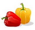 Red & yellow sweet bell peppers