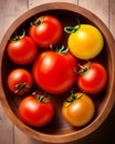 Red and yellow tomatoes