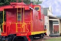 Red and Yellow Train Caboose Royalty Free Stock Photo