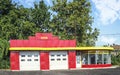 Red and yellow Urban Vintage Gasoline Station