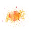 Red and yellow watercolor spot, blob, ink splat brush effect, splash shape