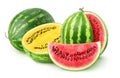 Red and yellow watermelons Royalty Free Stock Photo