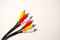 Red yellow and white Cable. Audio video cable RCA jack Royalty Free Stock Photo