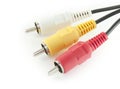 Red yellow and white cable set Royalty Free Stock Photo