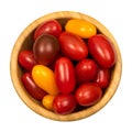 Red and yellow whole tomatoes