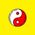 Red Yin and Yang symbol