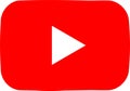 Red YouTube logo on a transparent background. Realistic social media icon logotype. YouTube video and music icon