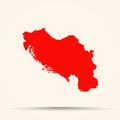 Red Yugoslavia Map Illustration .