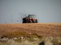 Tractor driving across the field