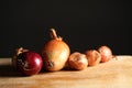 Red and zittauer onions. Royalty Free Stock Photo