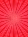 Red zoom lines and halftone dots converging to the center creating a vibrant and dynamic backdrop, ideal for comic books