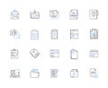 Redaction line icons collection. Confidentiality, Blackout, Editing, Censorship, Privacy, Security, Anonymity vector and